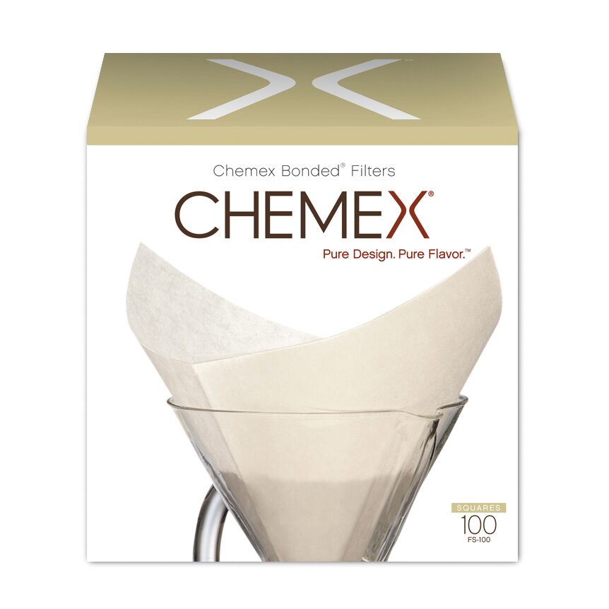 CHEMEX - Boite de 100 filtres blancs pour cafetière 6 à 10 tasses - BEAJ