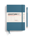 Carnet de notes Medium (A5), Couverture rigide, 251 pages num., Stone Blue, blanc