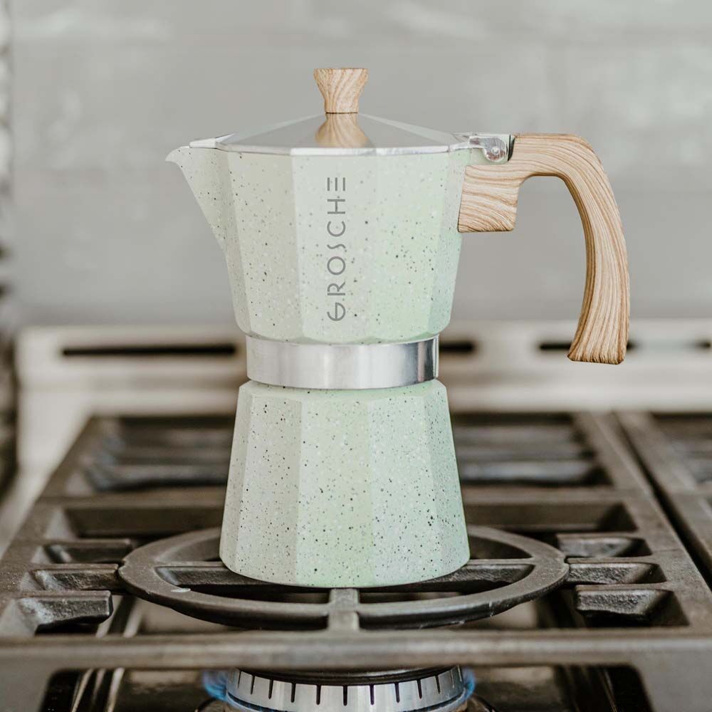 GROSCHE - Cafetière italienne 6 tasses Milano Stone Vert Menthe - BEAJ
