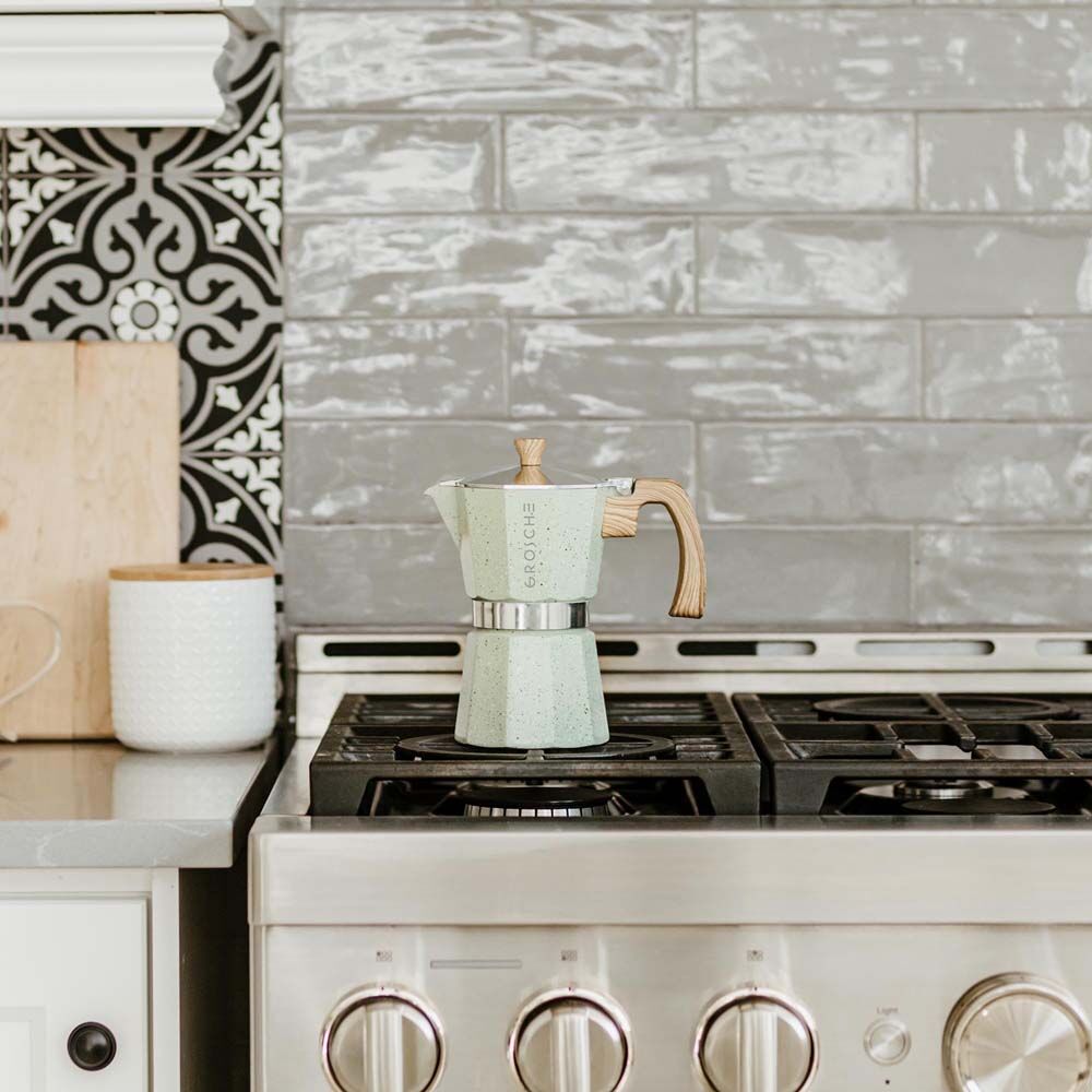 GROSCHE - Cafetière italienne 6 tasses Milano Stone Vert Menthe - BEAJ