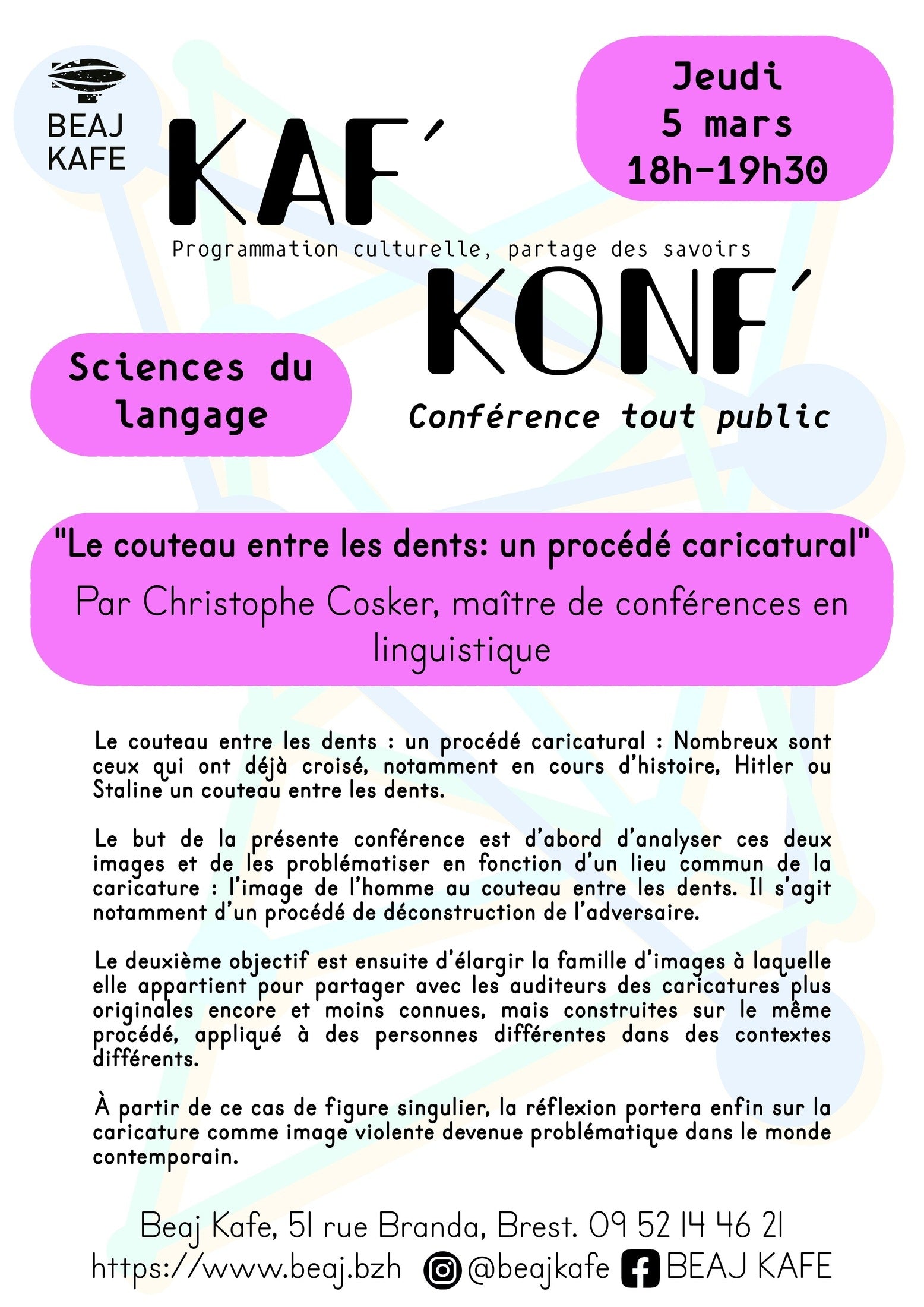 KAF' KONF' Science du langage : "Le couteau entre les dents: un procédé caricatural"